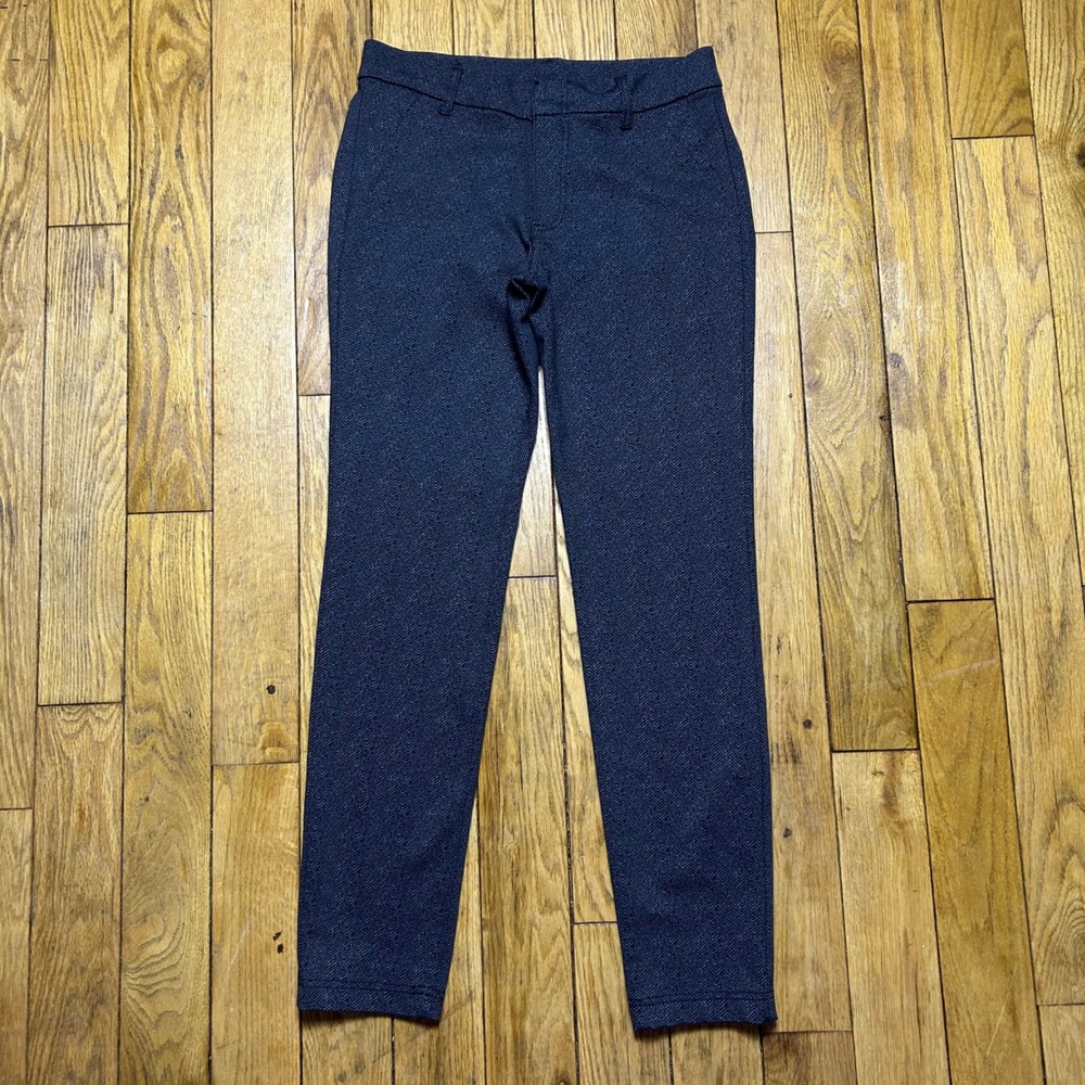 Kut from the Kloth Skinny Dress Pants Blue Herringbone Trousers 4S